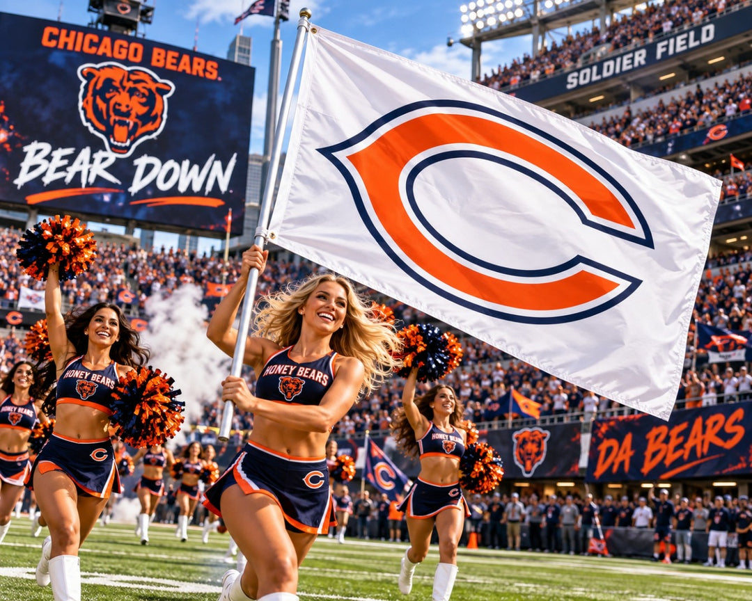 Chicago Bears White 2 Sided 3x5 Flag