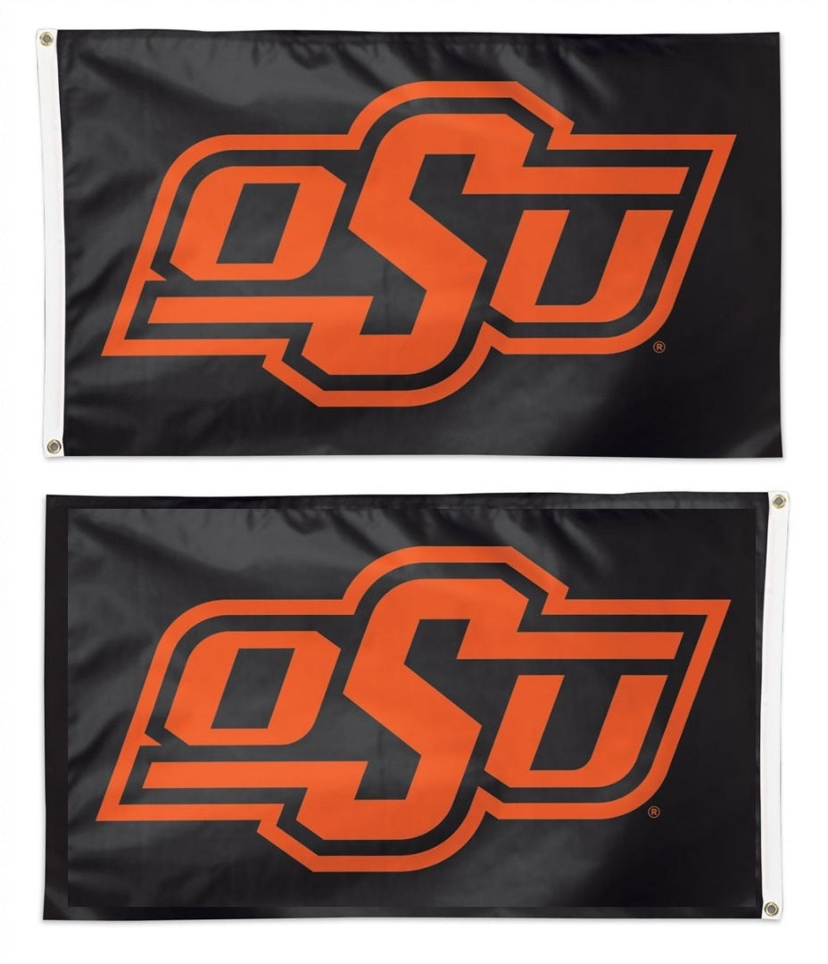 Oklahoma State 2 Sided 3x5 Black Flag