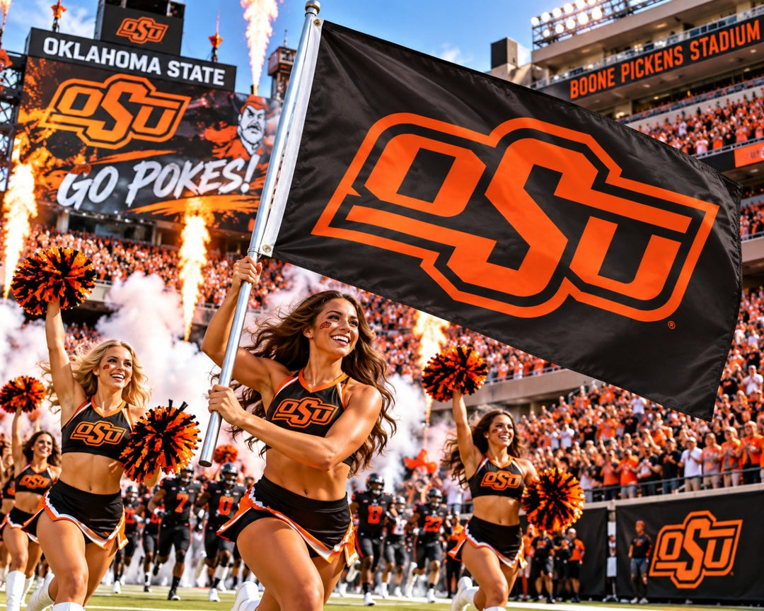Oklahoma State 2 Sided 3x5 Black Flag
