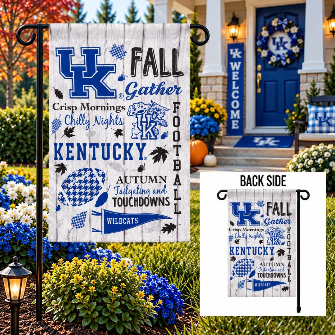 Kentucky Wildcats 2 Sided Fall Garden Flag