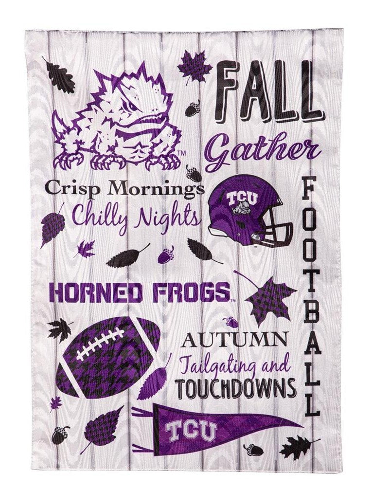 TCU Horned Frogs 2 Sided Fall Garden Flag