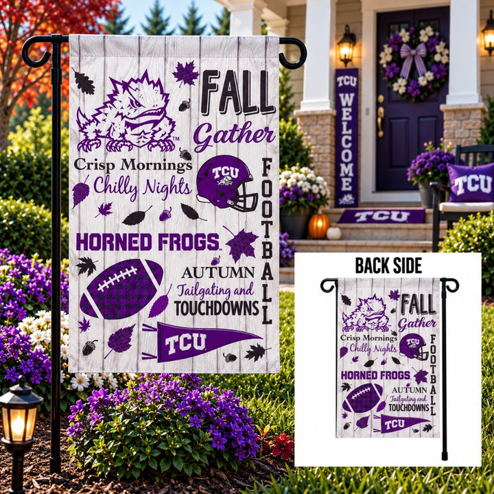 TCU Horned Frogs 2 Sided Fall Garden Flag
