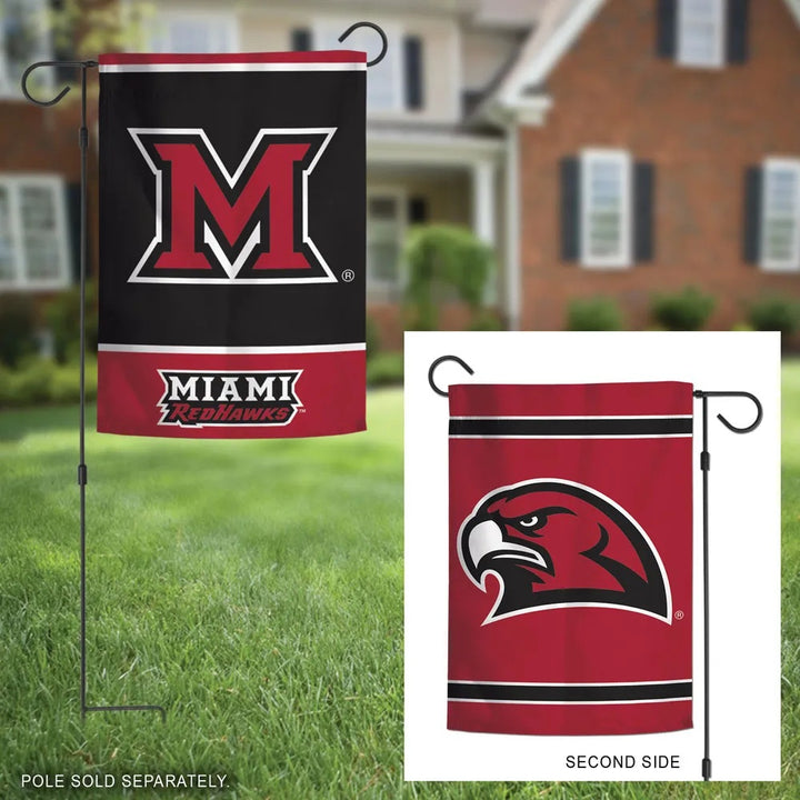 Miami RedHawks 2 Sided Garden Flags