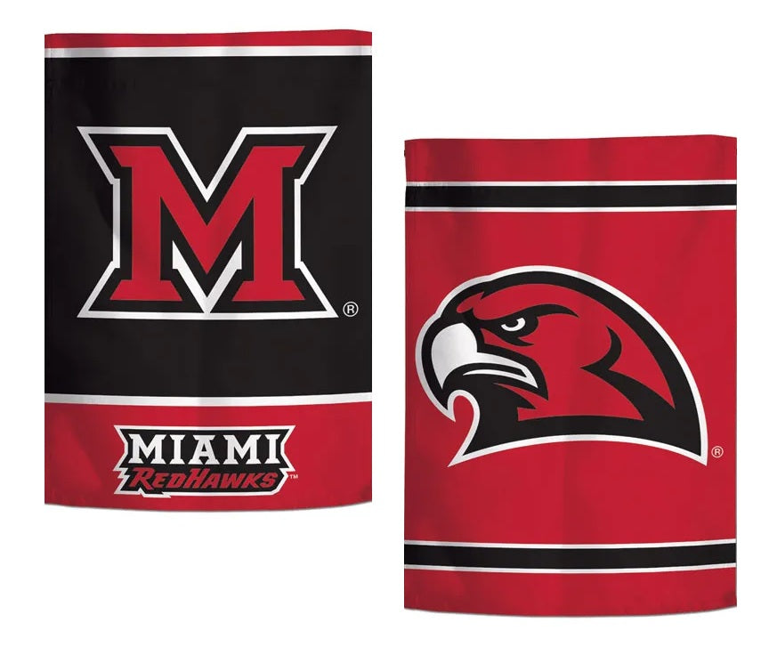 Miami RedHawks 2 Sided Garden Flags