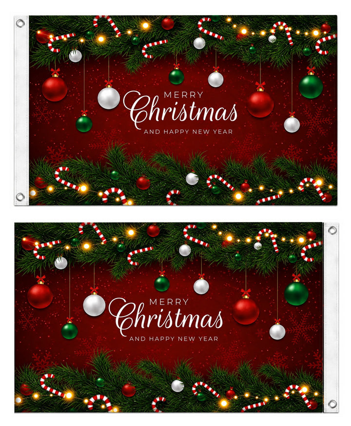 Merry Christmas And Happy New Year 2 Sided 3x5 Flag