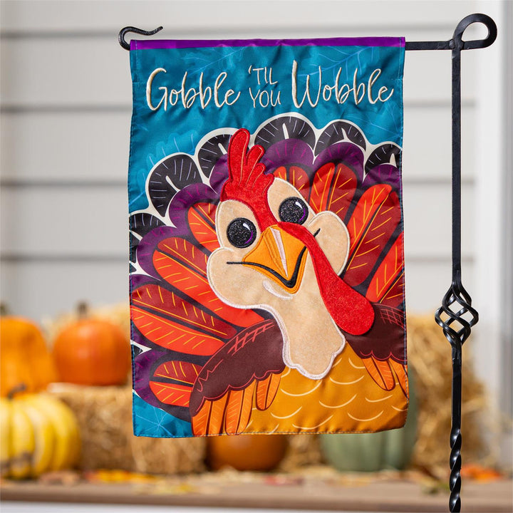 Gobble Til You Wobble 2 Sided Garden Flag