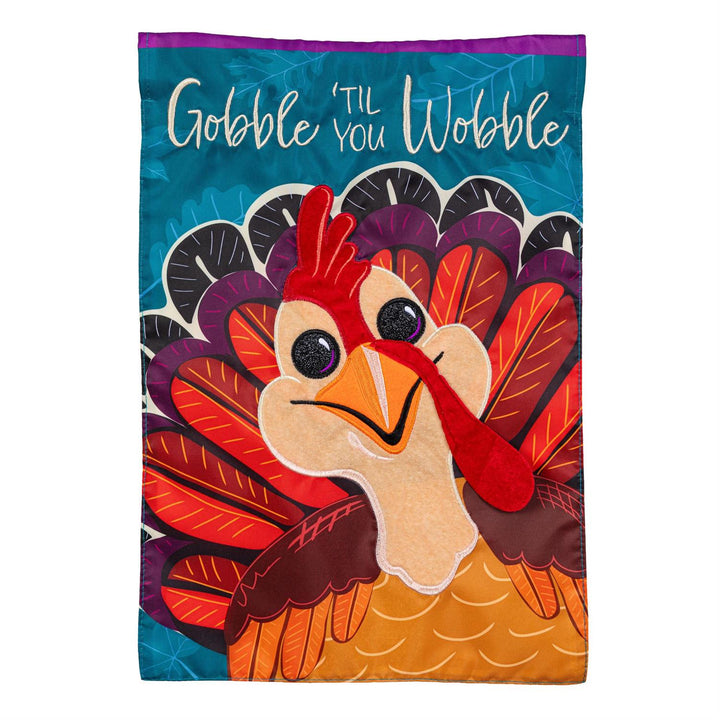 Gobble Til You Wobble 2 Sided Garden Flag