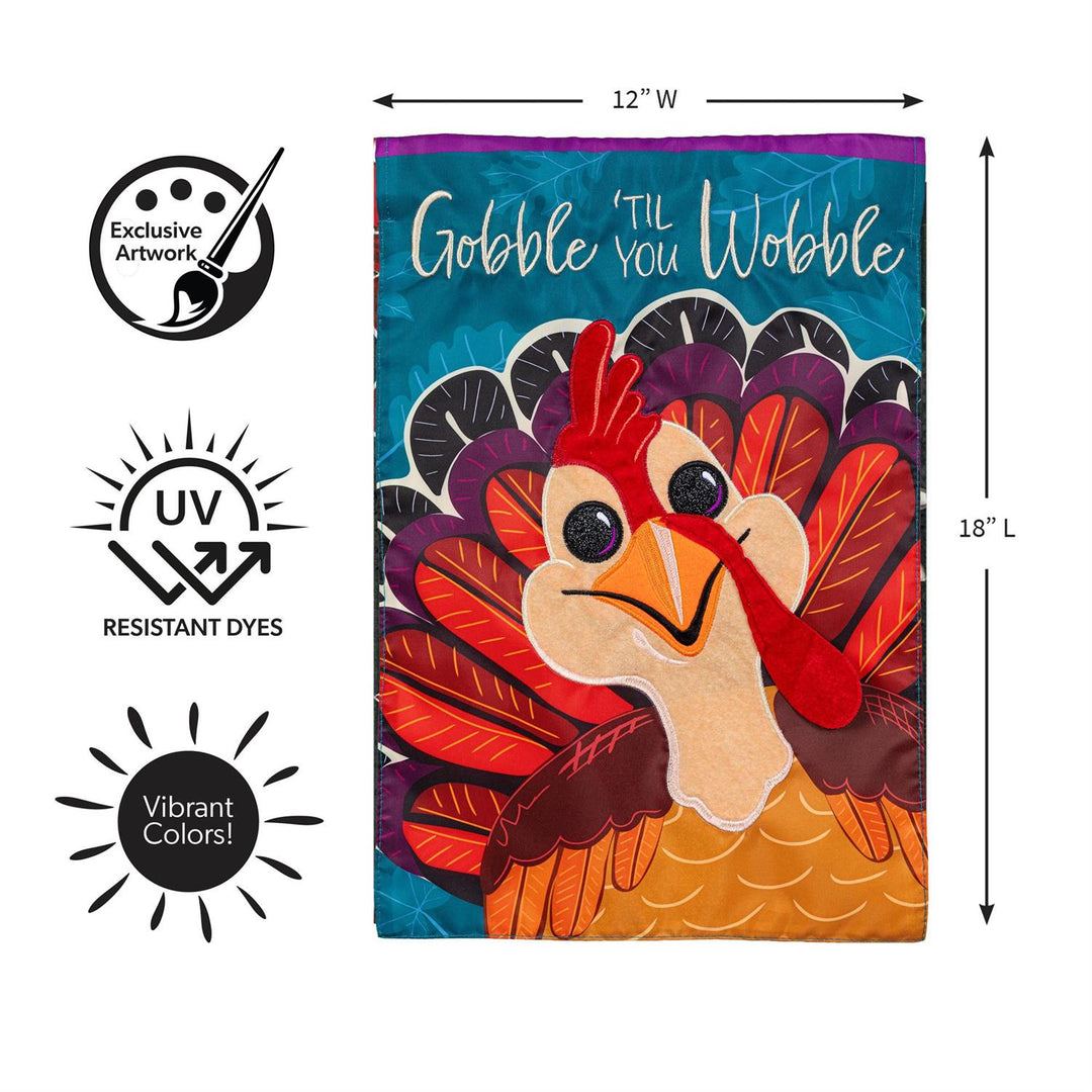 Gobble Til You Wobble 2 Sided Garden Flag