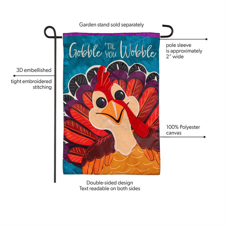 Gobble Til You Wobble 2 Sided Garden Flag