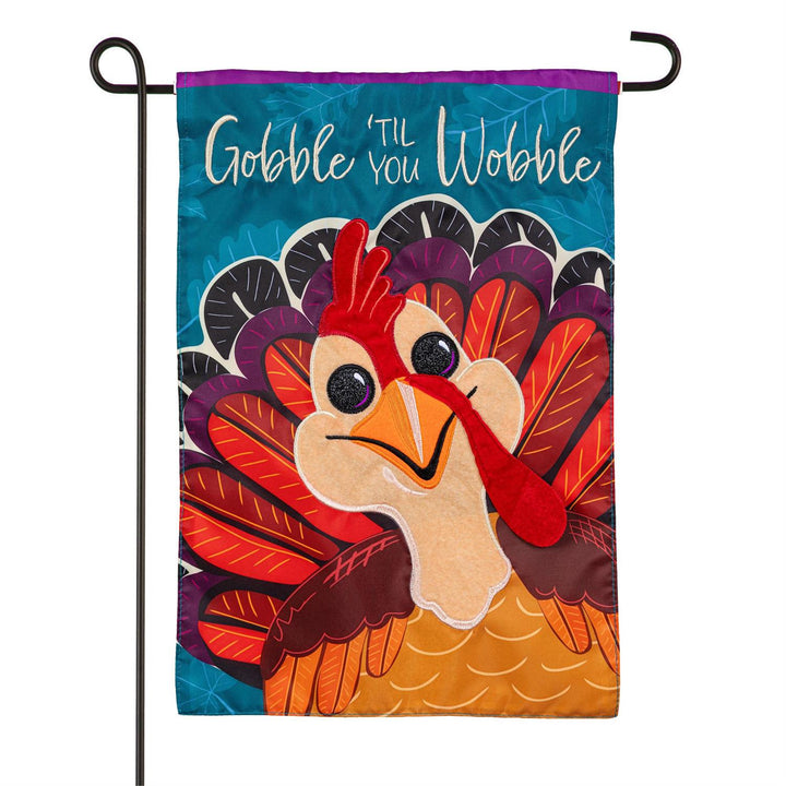 Gobble Til You Wobble 2 Sided Garden Flag