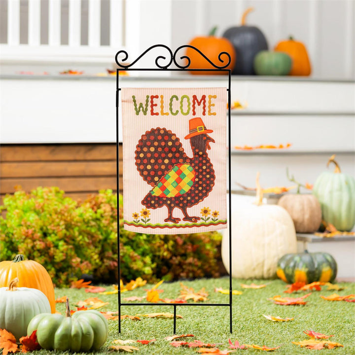 Welcome Turkey Polka Dot 2 Sided Garden Flag
