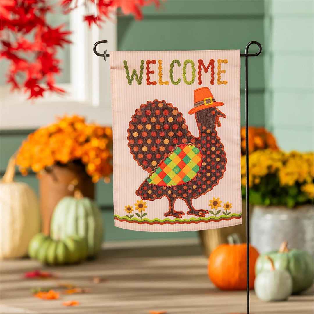 Welcome Turkey Polka Dot 2 Sided Garden Flag
