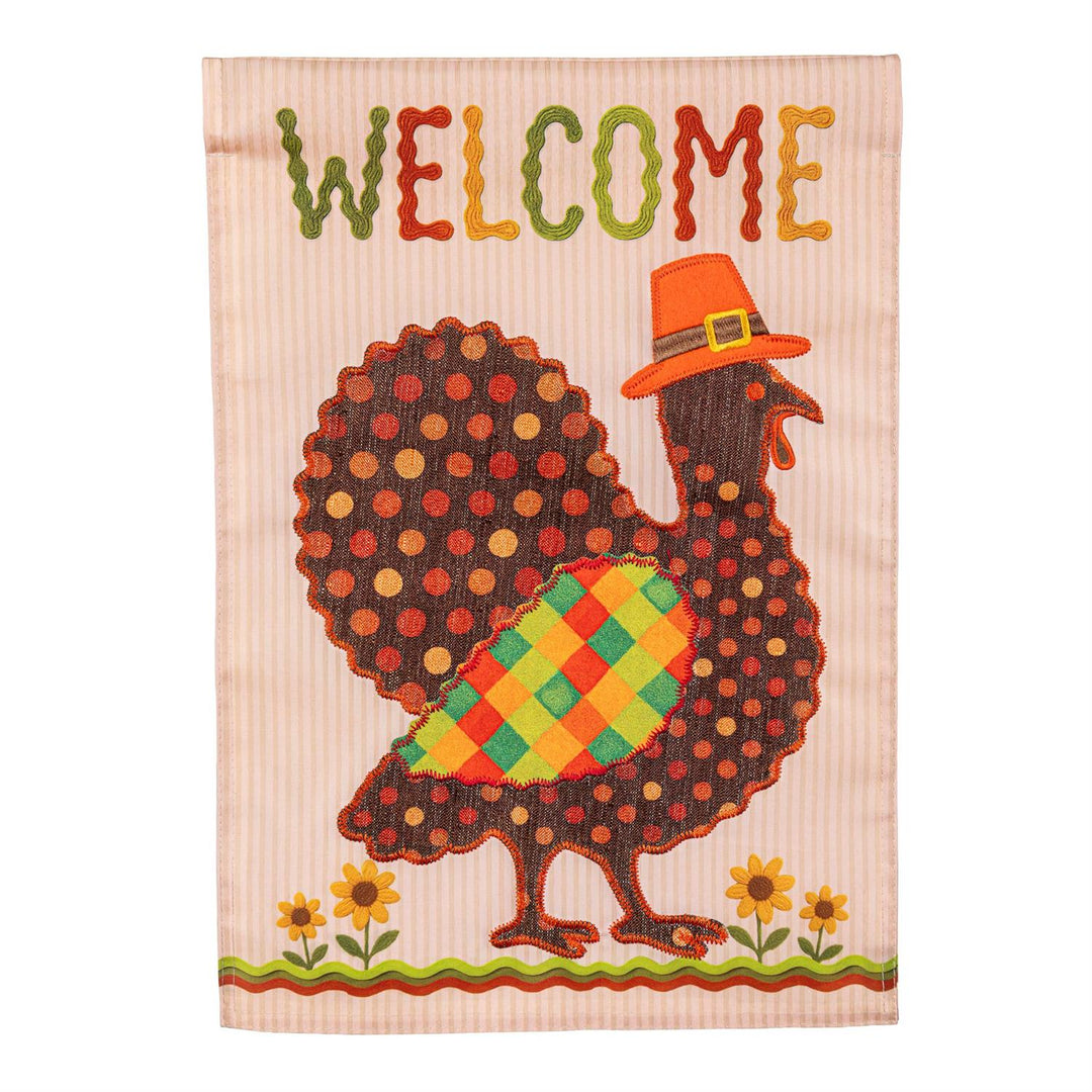 Welcome Turkey Polka Dot 2 Sided Garden Flag