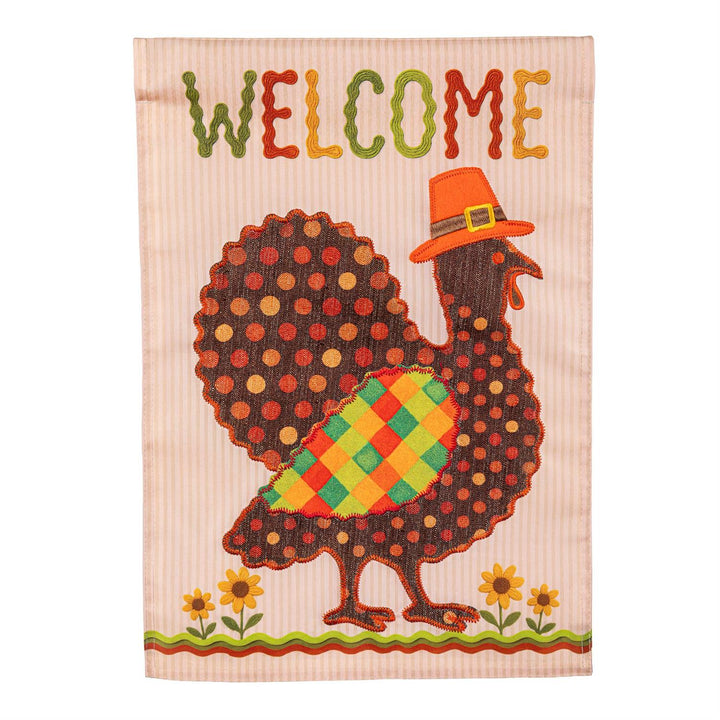 Welcome Turkey Polka Dot 2 Sided Garden Flag