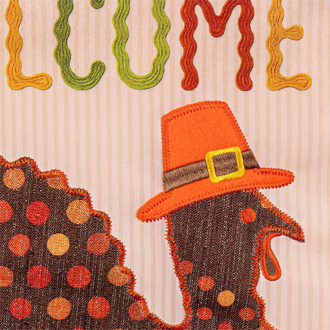 Welcome Turkey Polka Dot 2 Sided Garden Flag