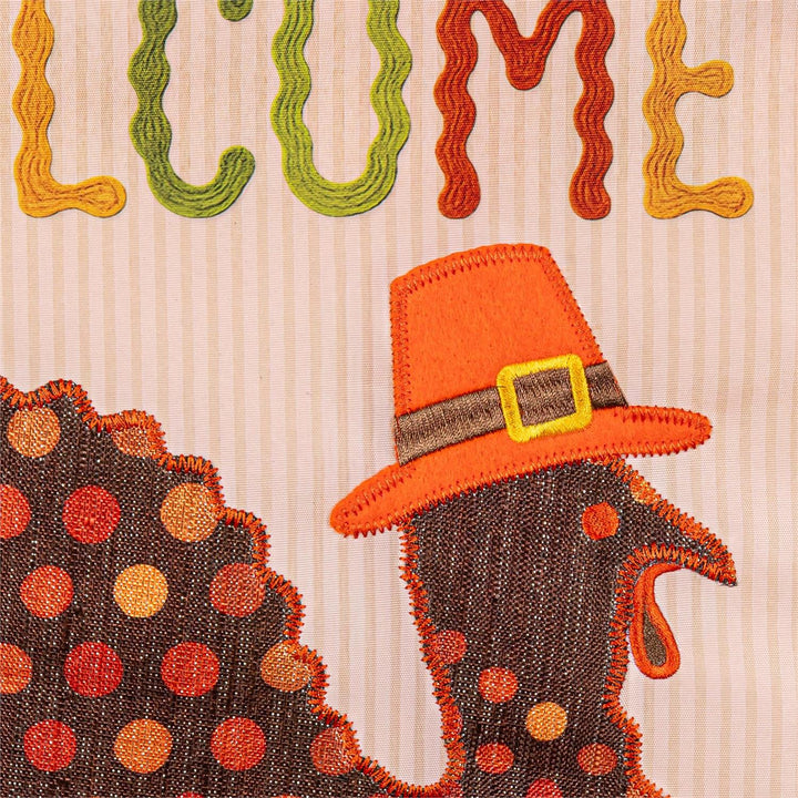 Welcome Turkey Polka Dot 2 Sided Garden Flag