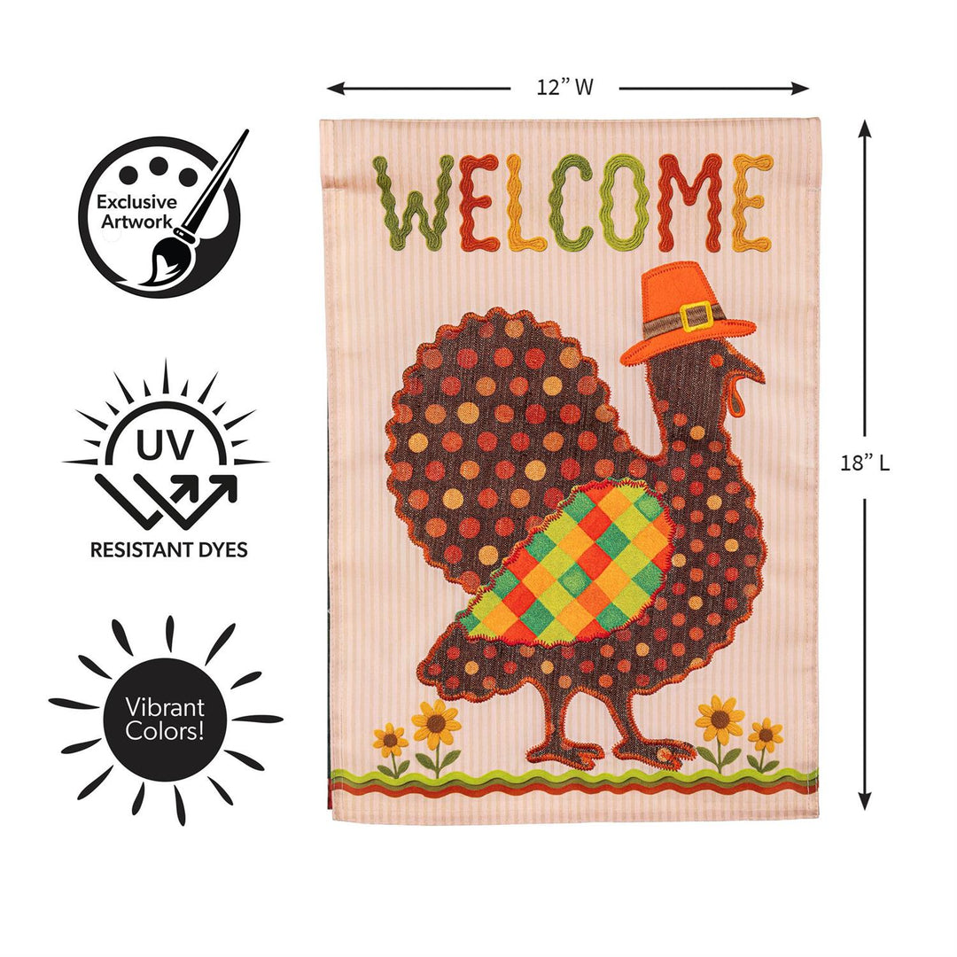 Welcome Turkey Polka Dot 2 Sided Garden Flag