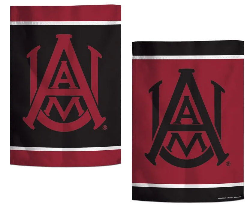 Alabama A&M Garden Flag 2 Sided Double Logo heartlandflags