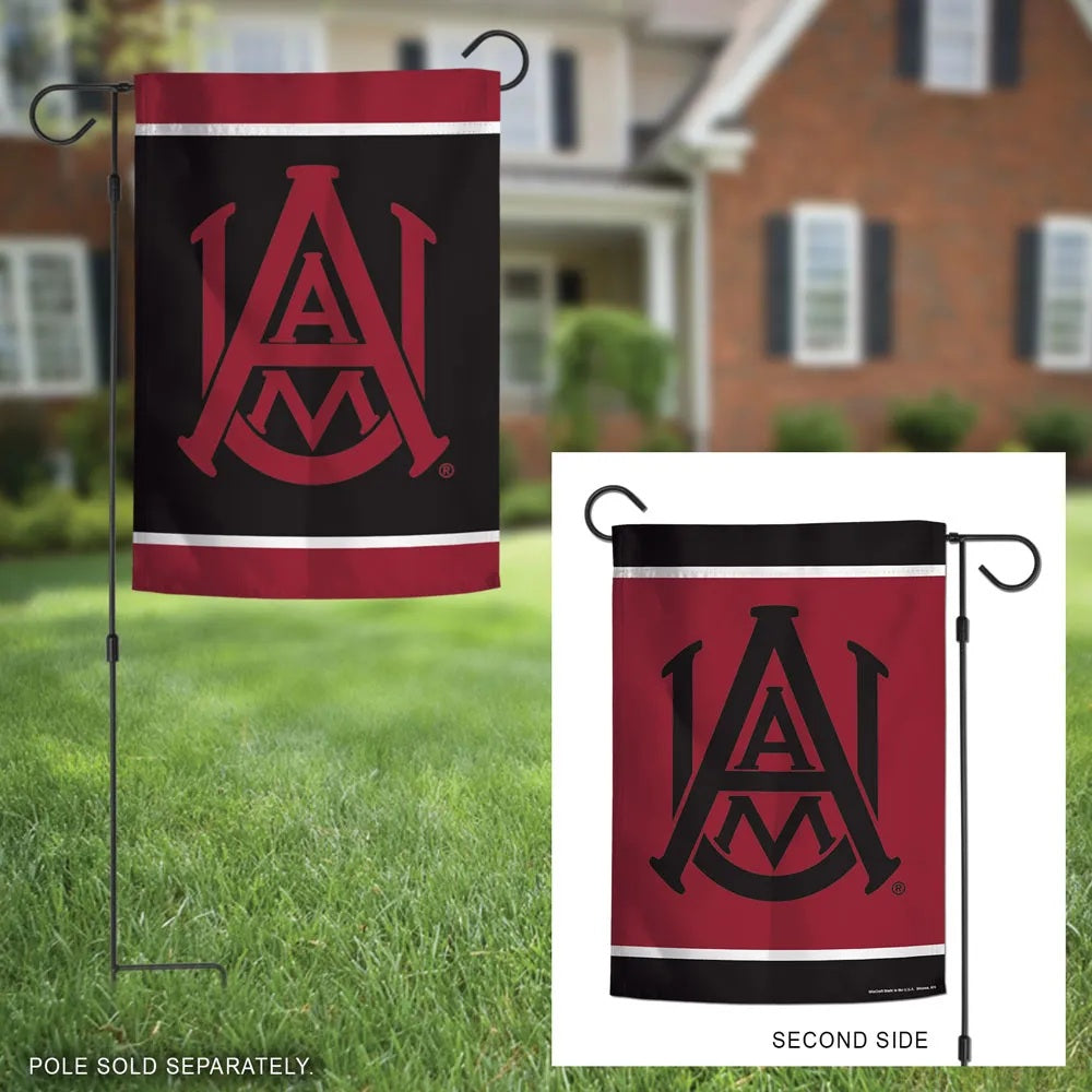 Alabama A&M Garden Flag 2 Sided Double Logo heartlandflags
