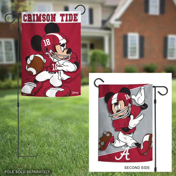 Alabama Crimson Tide Garden Flag 2 Sided Mickey Mouse heartlandflags