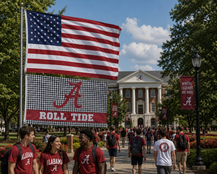 Alabama Flag 3x5 Houndstooth Roll Tide heartlandflags