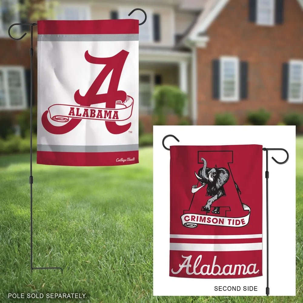 Alabama Garden Flag 2 Sided Classic Logo Crimson Tide heartlandflags