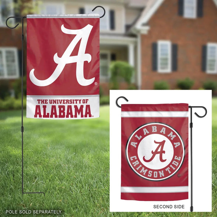 Alabama Garden Flag Crimson Tide 2 Sided Logo heartlandflags