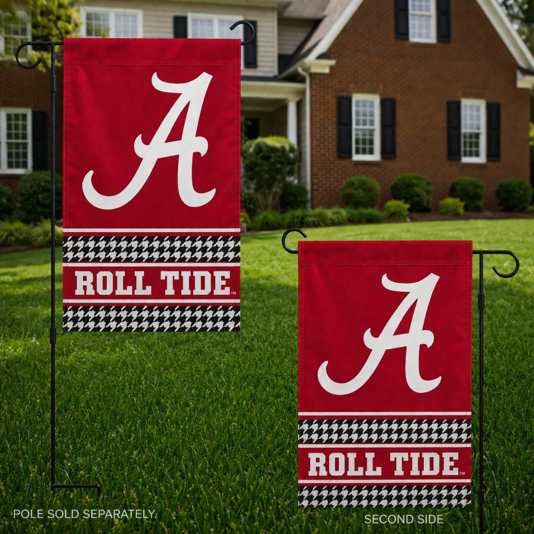 Alabama Roll Tide Houndstooth 2 Sided Garden Flag heartlandflags