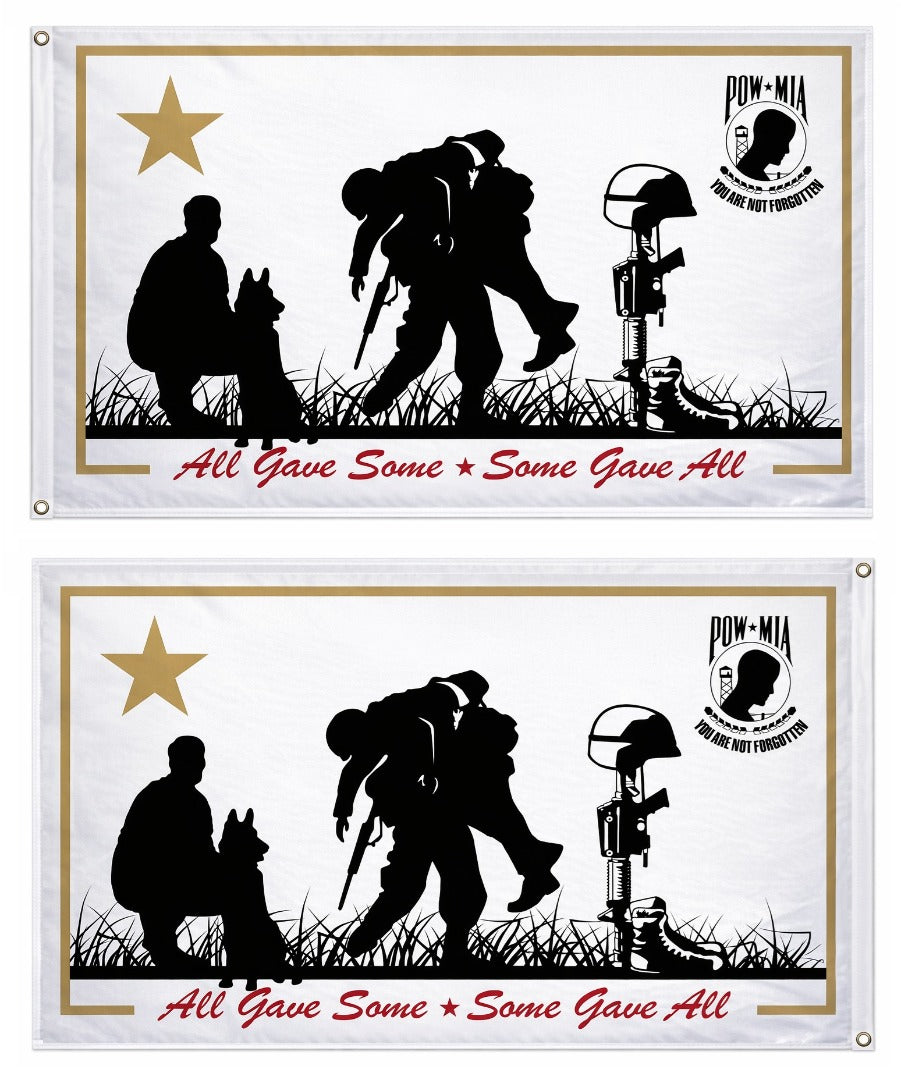 All Gave Some - Some Gave All 2 Sided 3x5 Flag heartlandflags