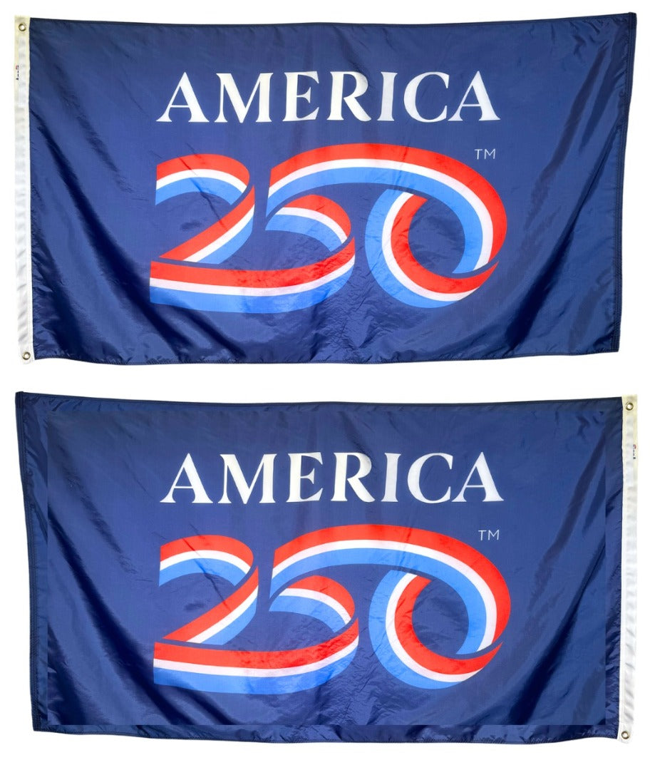 America 250th Anniversary 2 Sided Blue 3x5 Flag heartlandflags