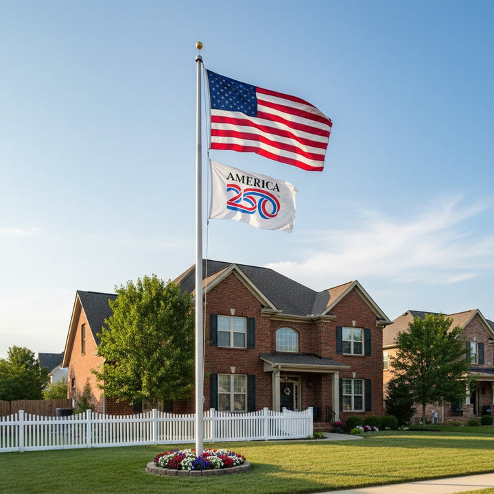 America 250th Anniversary 2 Sided White 2x3 Flag heartlandflags