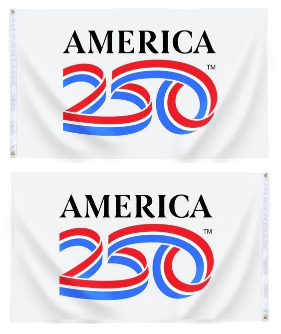 America 250th Anniversary White 2 Sided 3x5 Flag heartlandflags