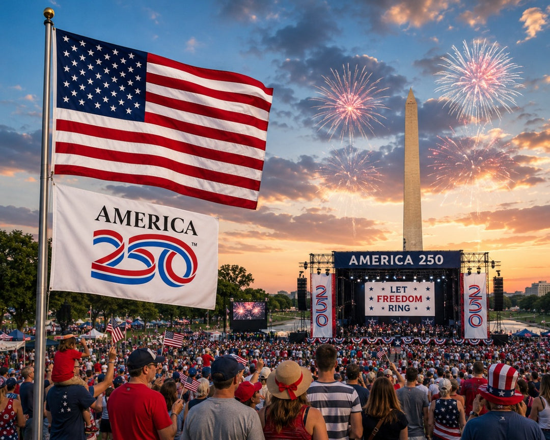 America 250th Anniversary White 3x5 Flag heartlandflags
