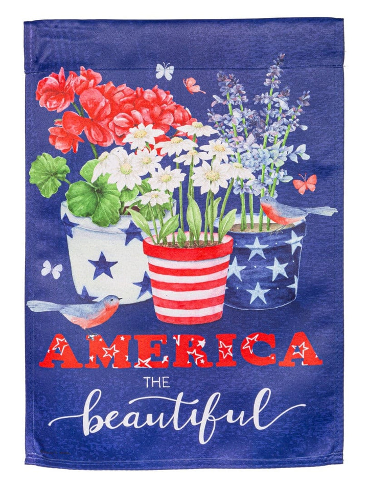 America The Beautiful Patriotic Garden Flag 2 Sided heartlandflags