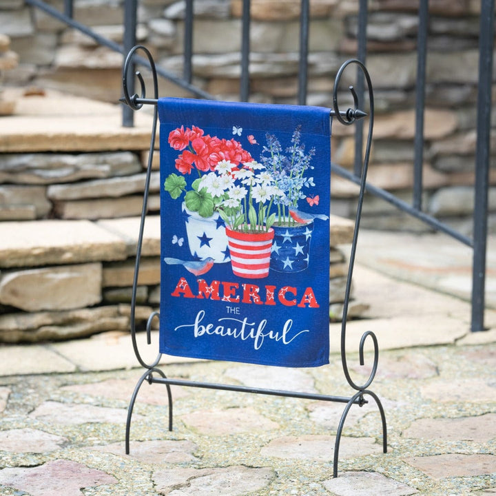 America The Beautiful Patriotic Garden Flag 2 Sided heartlandflags