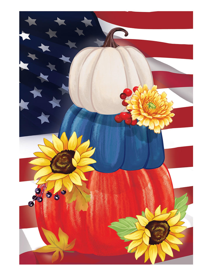 American Pumpkin Stack 2 Sided Banner heartlandflags