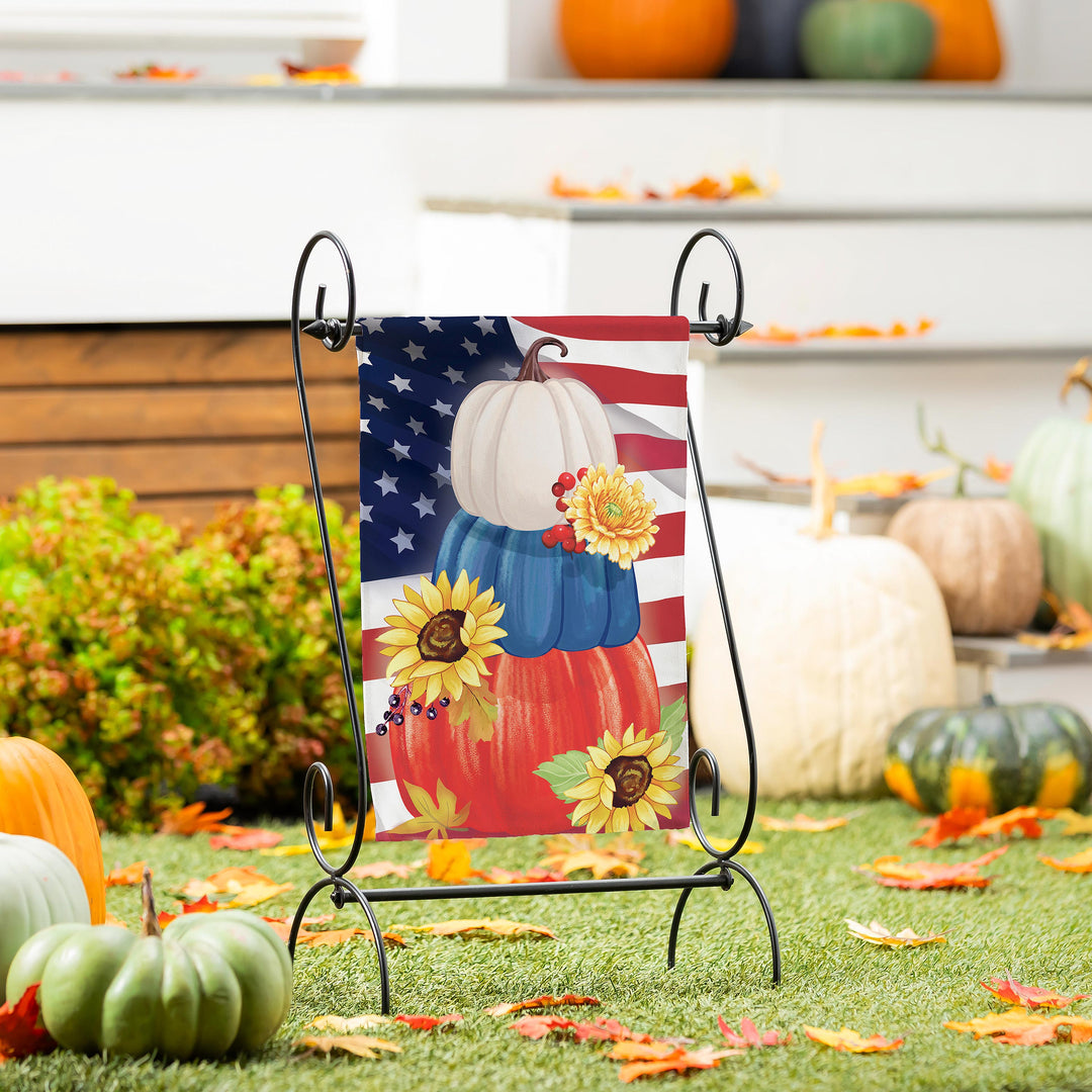 American Pumpkin Stack 2 Sided Flag heartlandflags
