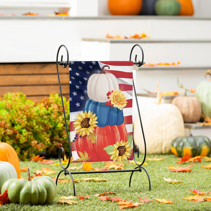 American Pumpkin Stack 2 Sided Flag heartlandflags