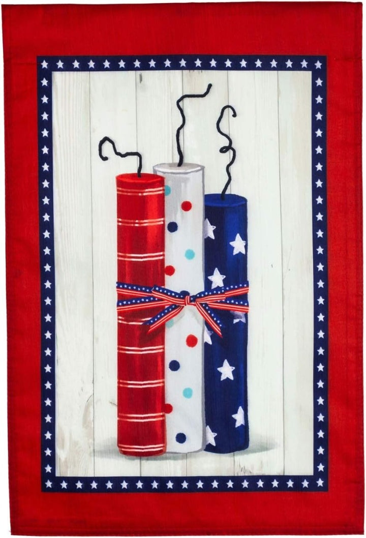 Americana Firecrackers Garden Flag 2 Sided heartlandflags