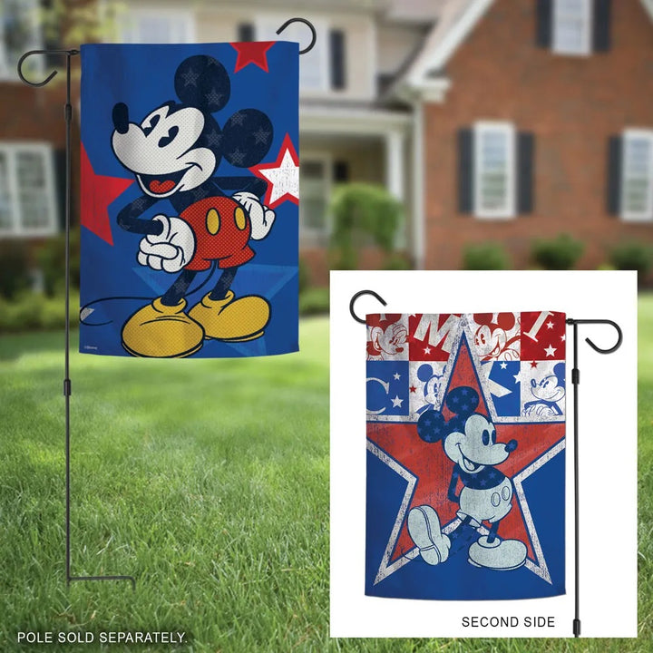 Americana Mickey Mouse Garden Flag 2 Sided heartlandflags