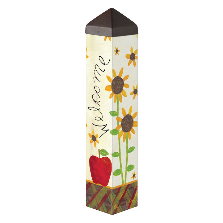 Apples and Sunflowers Art Pole 20 Inches Tall heartlandflags