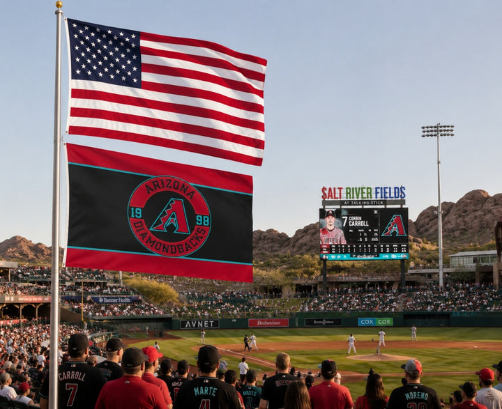 Arizona Diamondbacks Embroidered Flag 2 Sided 3x5 heartlandflags