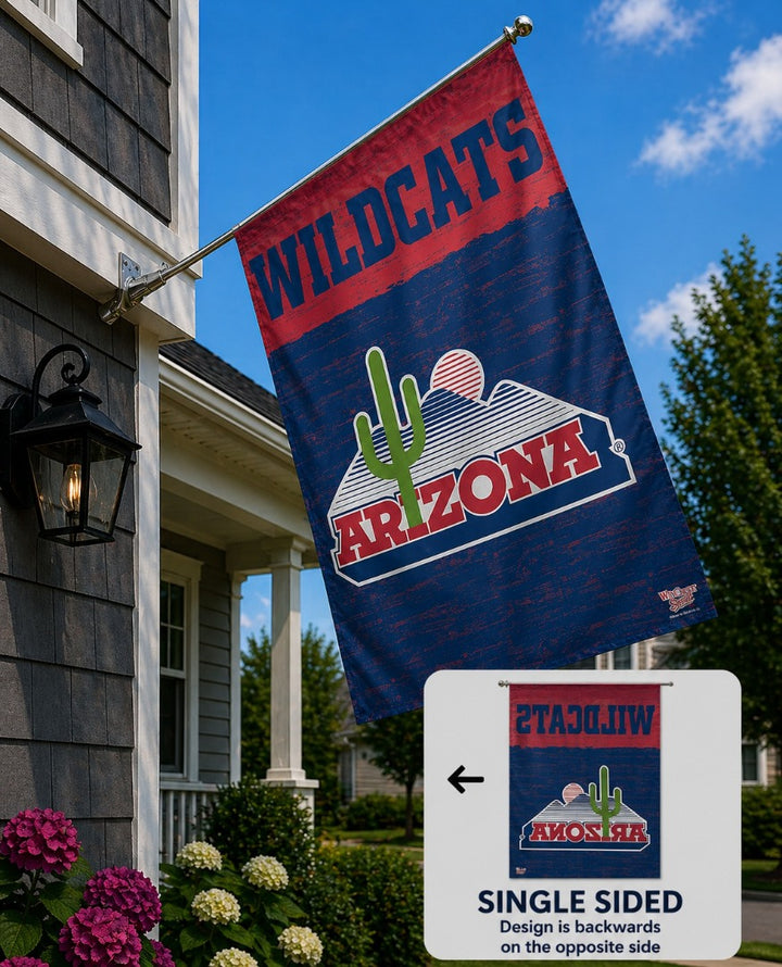 Arizona Wildcats Flag Throwback Logo Vertical Banner heartlandflags