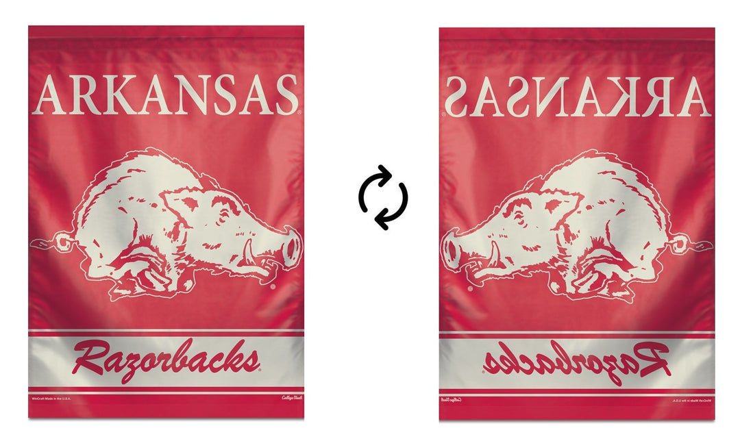 Arkansas Razorback Throwback Logo Banner heartlandflags
