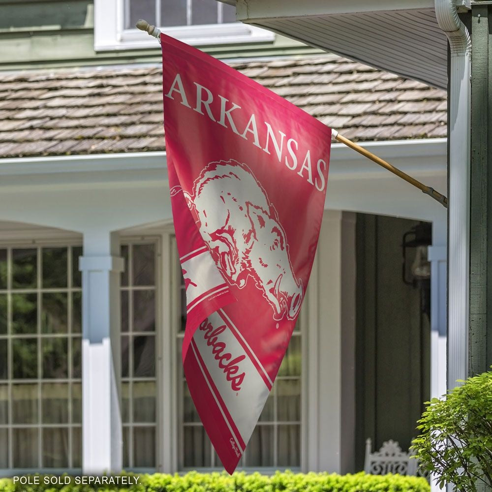 Arkansas Razorback Throwback Logo Banner heartlandflags