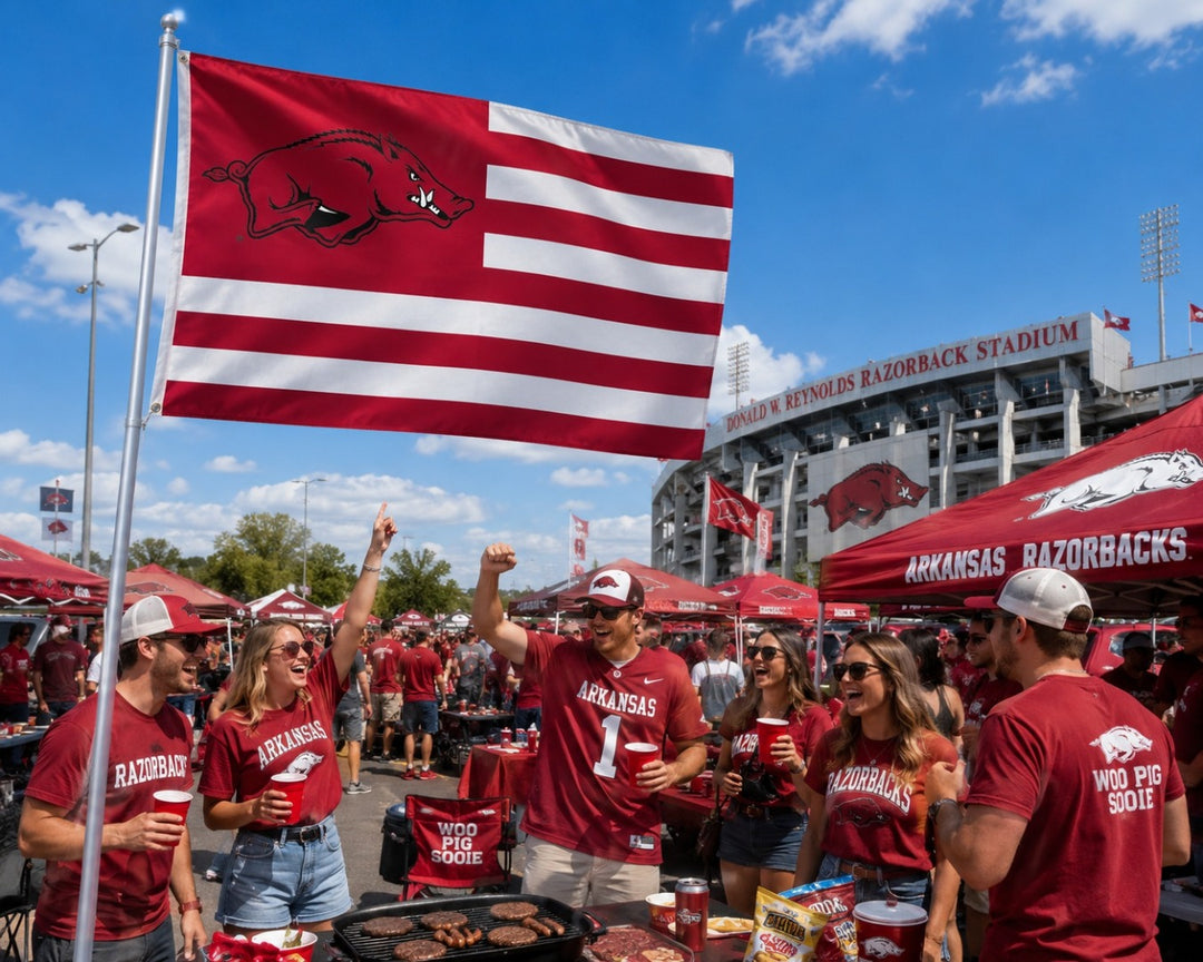 Arkansas Razorbacks Americana 3x5 Flag heartlandflags