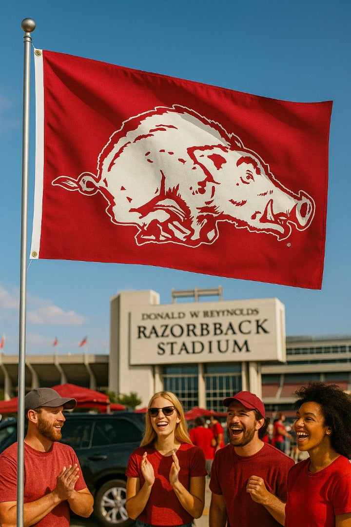 Arkansas Razorbacks Flag 3x5 College Vault Retro Logo heartlandflags