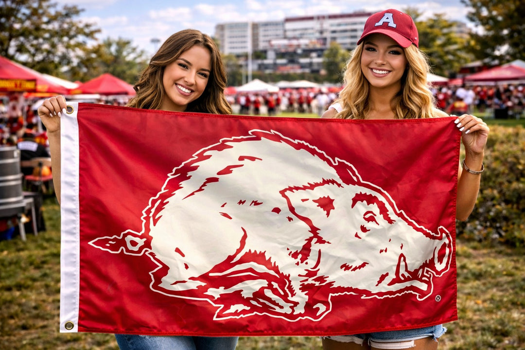 Arkansas Razorbacks Flag 3x5 College Vault Retro Logo heartlandflags