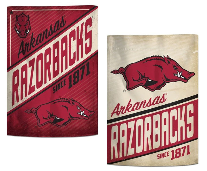 Arkansas Razorbacks Garden Flag 2 Sided Retro Logo heartlandflags