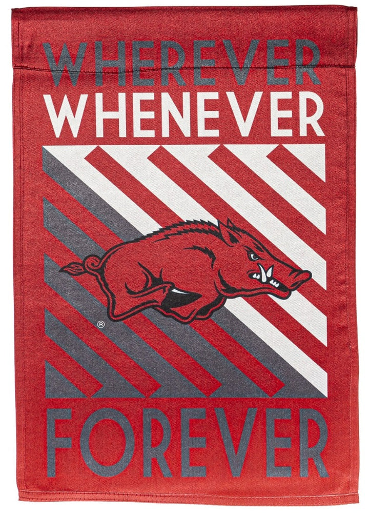 Arkansas Razorbacks Wherever Whenever Forever 2 Sided Garden Flag heartlandflags